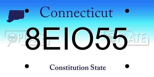 8EIO55 Connecticut License Plate
