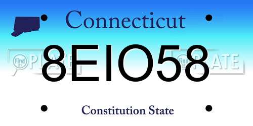 8EIO58 Connecticut License Plate