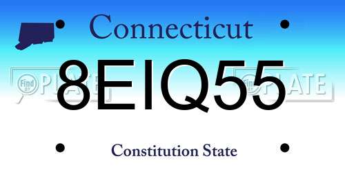 8EIQ55 Connecticut License Plate