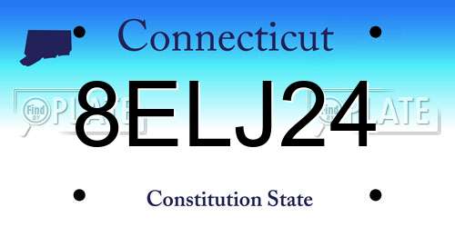 8ELJ24 Connecticut License Plate