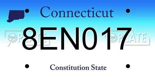 8EN017 Connecticut License Plate