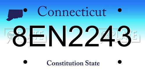 8EN2243 Connecticut License Plate
