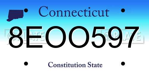 8EOO597 Connecticut License Plate