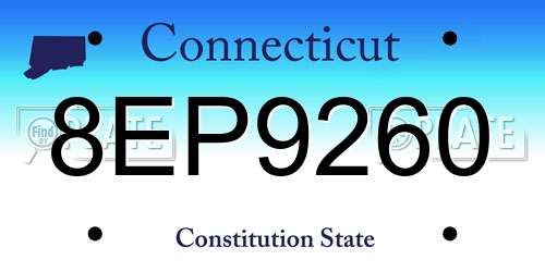 8EP9260 Connecticut License Plate