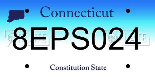 8EPS024 Connecticut License Plate