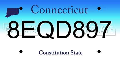 8EQD897 Connecticut License Plate