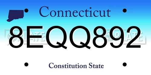 8EQQ892 Connecticut License Plate