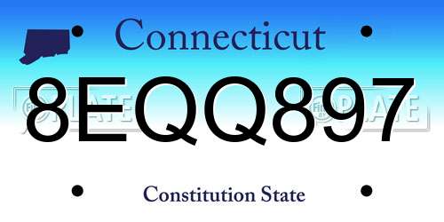 8EQQ897 Connecticut License Plate