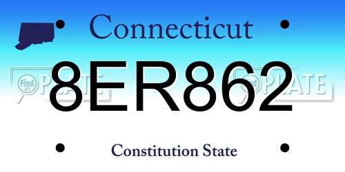 8ER862 Connecticut License Plate