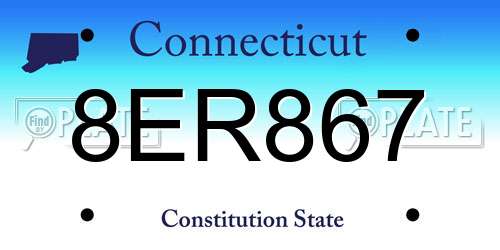 8ER867 Connecticut License Plate