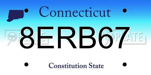 8ERB67 Connecticut License Plate