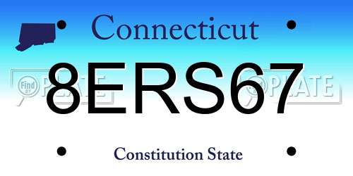 8ERS67 Connecticut License Plate