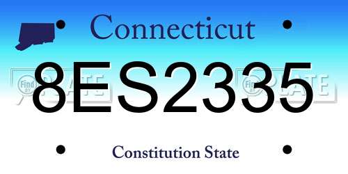8ES2335 Connecticut License Plate
