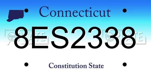 8ES2338 Connecticut License Plate