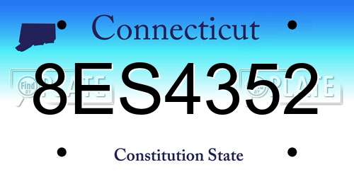 8ES4352 Connecticut License Plate
