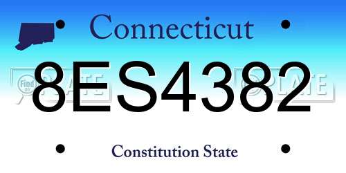 8ES4382 Connecticut License Plate