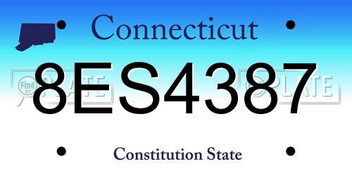 8ES4387 Connecticut License Plate