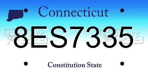 8ES7335 Connecticut License Plate