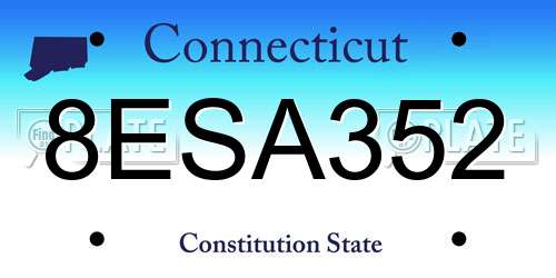 8ESA352 Connecticut License Plate