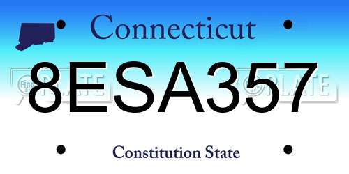 8ESA357 Connecticut License Plate