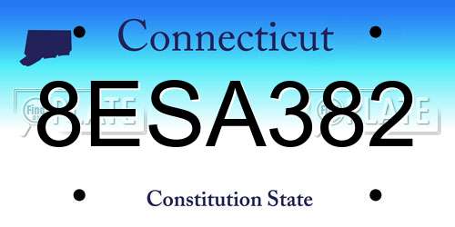 8ESA382 Connecticut License Plate