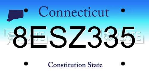 8ESZ335 Connecticut License Plate