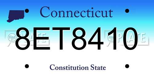 8ET8410 Connecticut License Plate