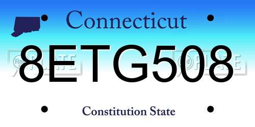 8ETG508 Connecticut License Plate
