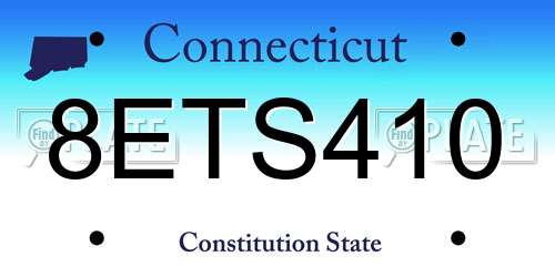 8ETS410 Connecticut License Plate