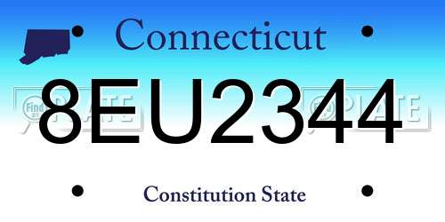 8EU2344 Connecticut License Plate