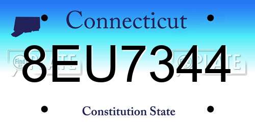 8EU7344 Connecticut License Plate