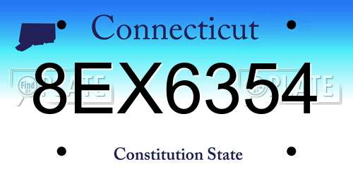 8EX6354 Connecticut License Plate