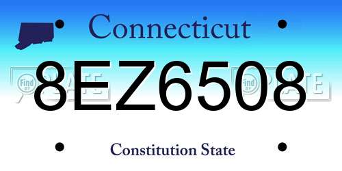 8EZ6508 Connecticut License Plate