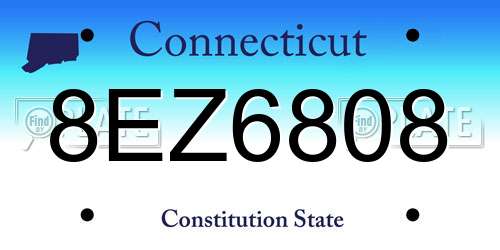 8EZ6808 Connecticut License Plate