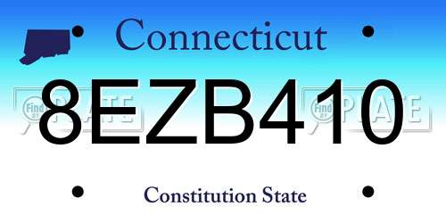 8EZB410 Connecticut License Plate