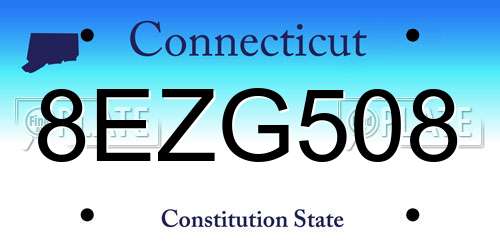 8EZG508 Connecticut License Plate