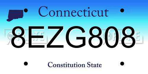 8EZG808 Connecticut License Plate