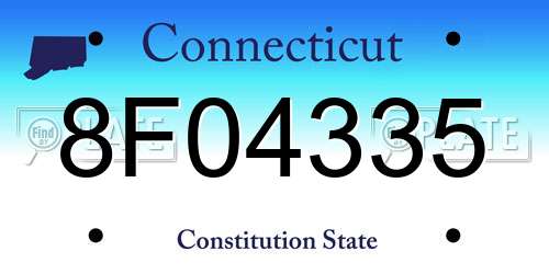 8F04335 Connecticut License Plate