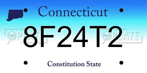 8F24T2 Connecticut License Plate
