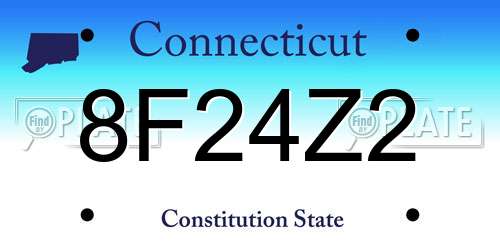 8F24Z2 Connecticut License Plate