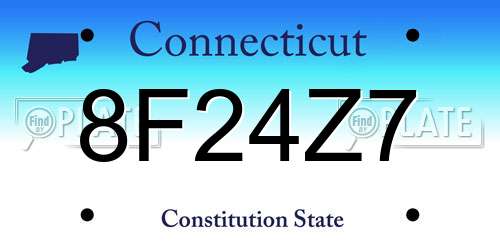 8F24Z7 Connecticut License Plate