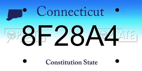 8F28A4 Connecticut License Plate