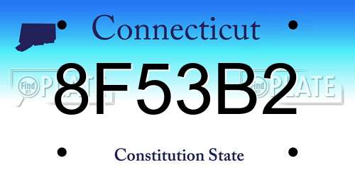 8F53B2 Connecticut License Plate