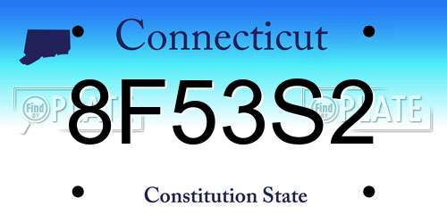 8F53S2 Connecticut License Plate