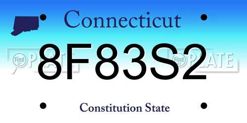 8F83S2 Connecticut License Plate