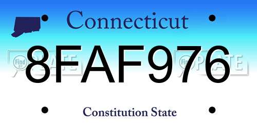 8FAF976 Connecticut License Plate