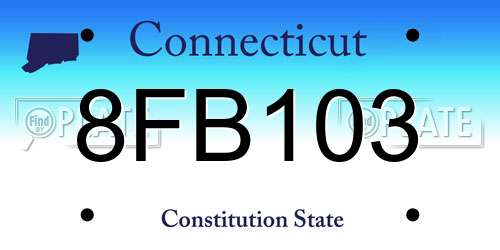 8FB103 Connecticut License Plate