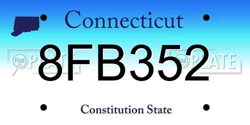8FB352 Connecticut License Plate