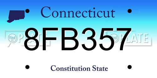 8FB357 Connecticut License Plate