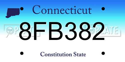8FB382 Connecticut License Plate